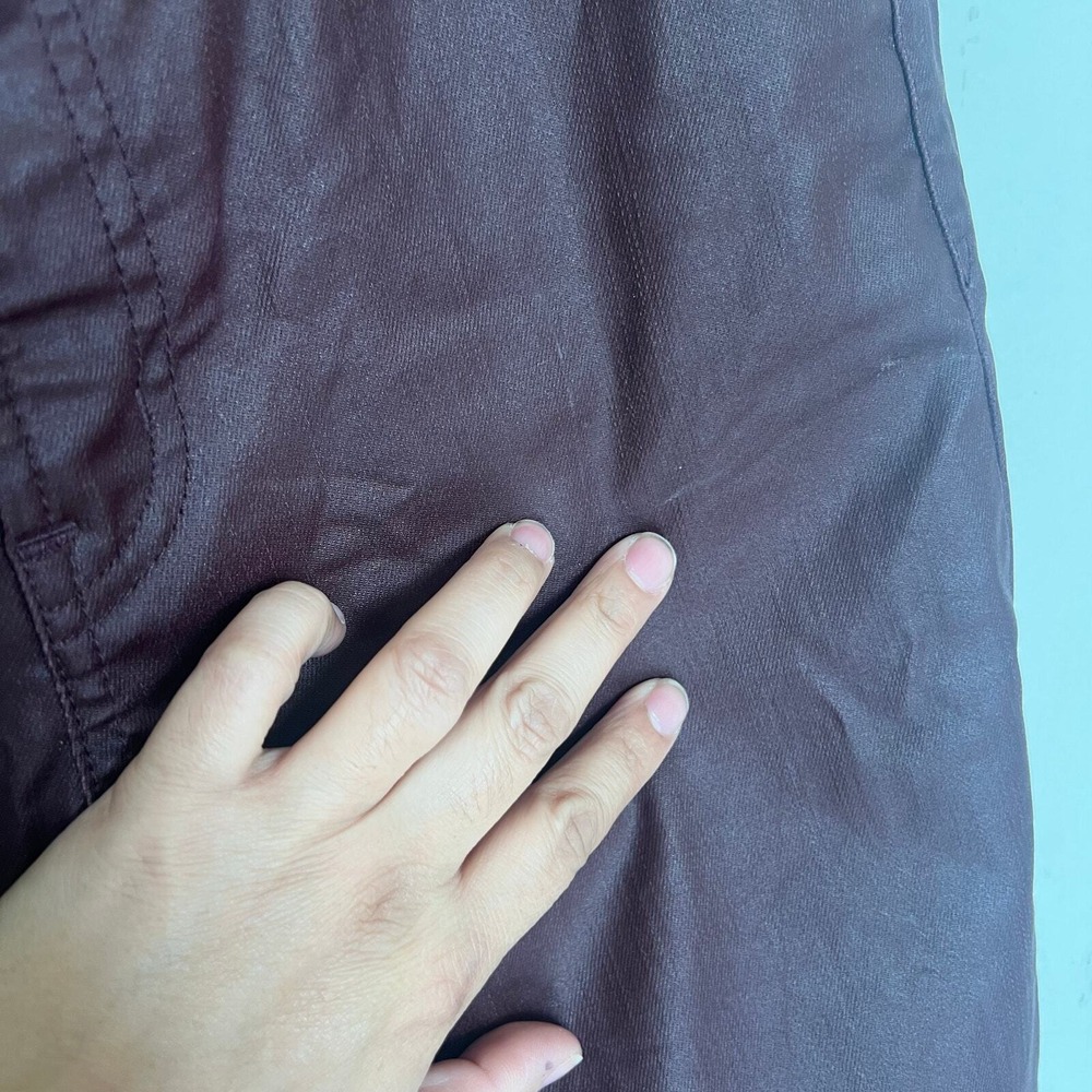 Gap Vintage Slim Mid Rise Coated Burgundy Jeans Pants Womens 28 6R Maroon Wine - Picture 5 of 10